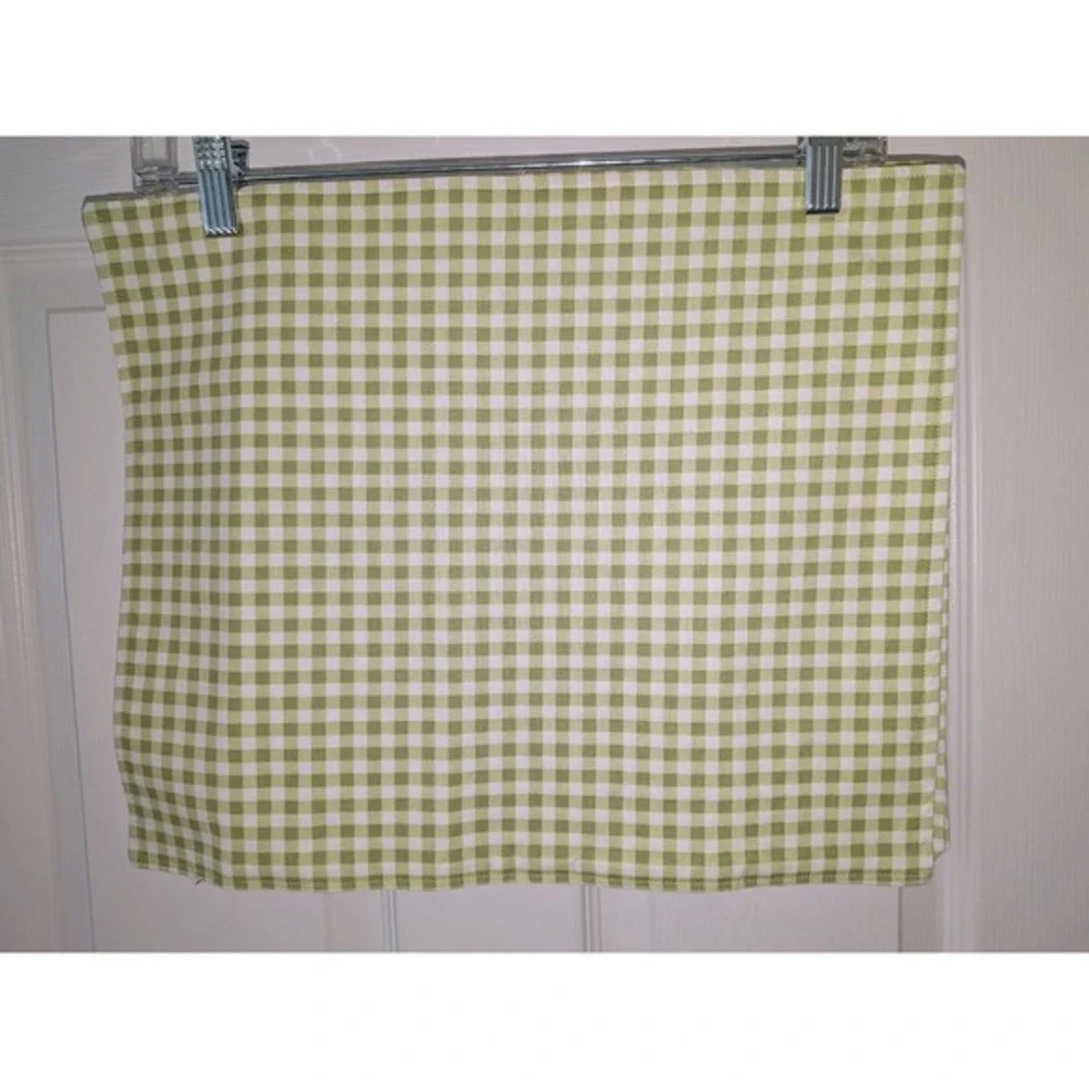 Green Gingham Check Cloth Placemats Set of 4 Spring Farmhouse Table Linens